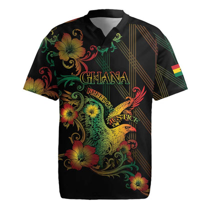 Personalized Ghana Rugby Jersey Eagle Of Freedom And Justice