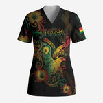 Personalized Ghana Scrub Top Eagle Of Freedom And Justice