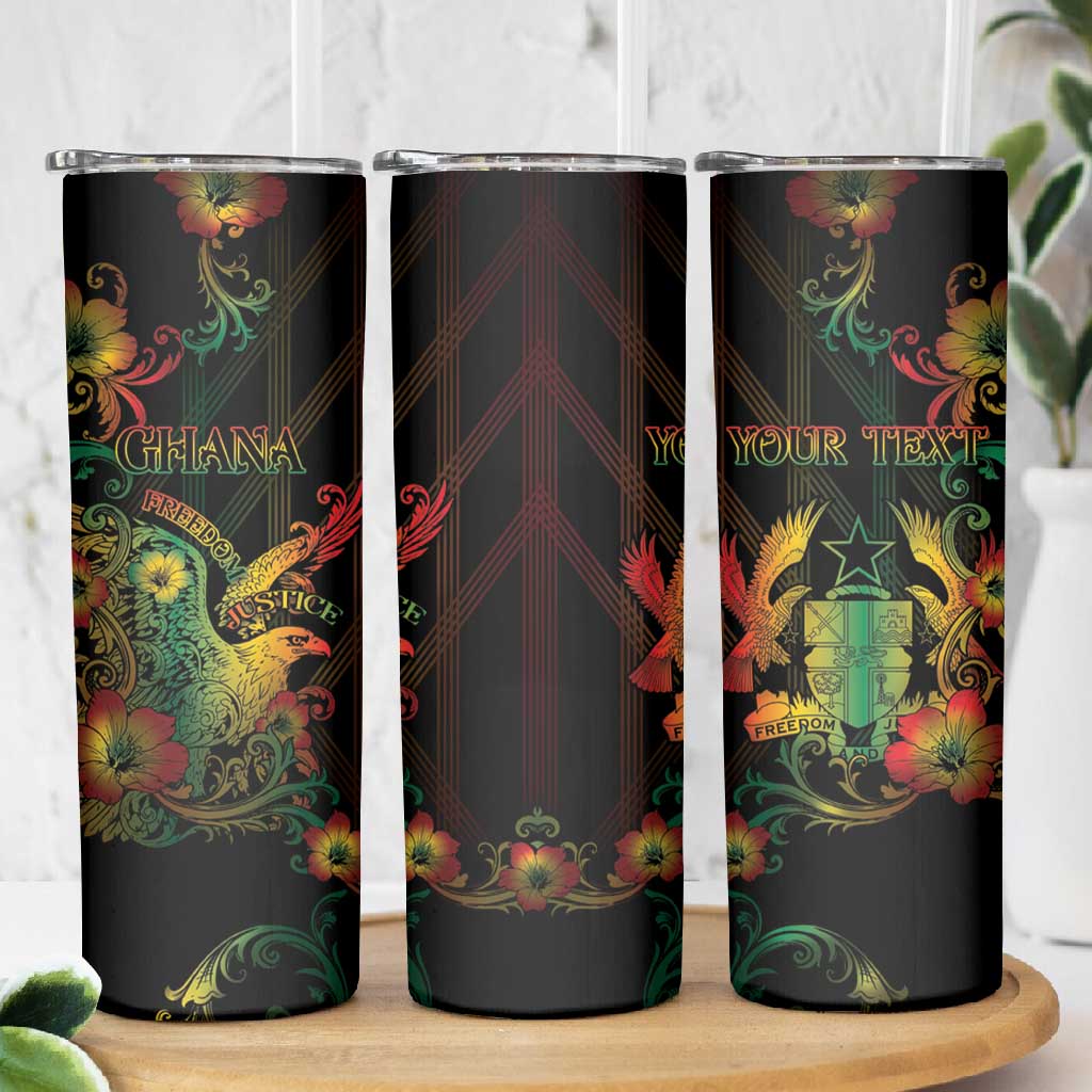 Personalized Ghana Skinny Tumbler Eagle Of Freedom And Justice