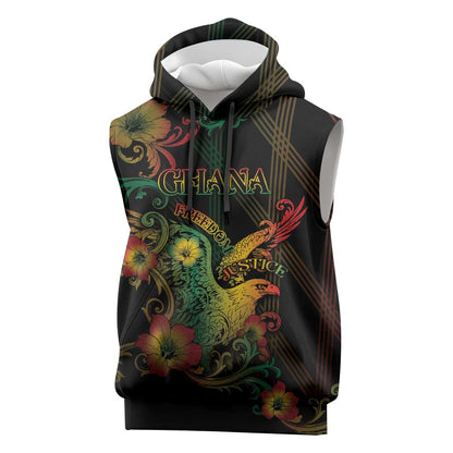 Personalized Ghana Sleeveless Hoodie Eagle Of Freedom And Justice