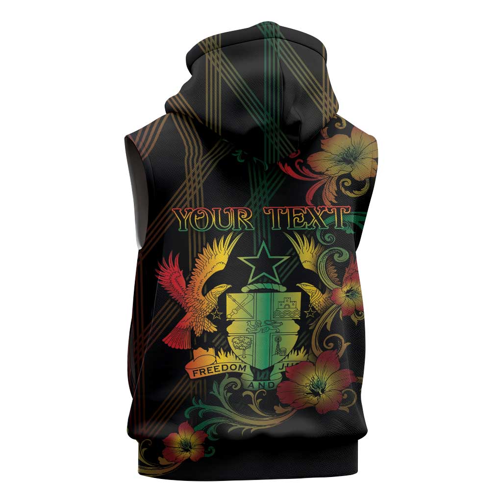 Personalized Ghana Sleeveless Hoodie Eagle Of Freedom And Justice