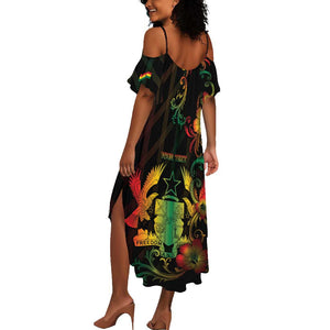 Personalized Ghana Summer Maxi Dress Eagle Of Freedom And Justice