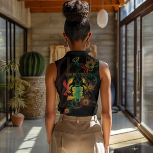 Personalized Ghana Women Sleeveless Polo Shirt Eagle Of Freedom And Justice