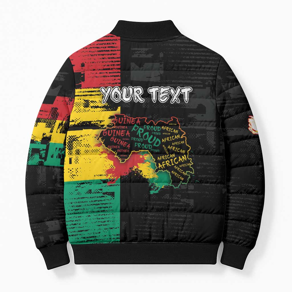 Personalized Guinea Bomber Puffer Jacket Elephant Soul African