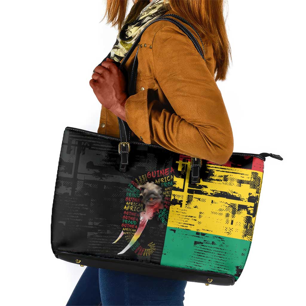 Guinea Leather Tote Bag Elephant Soul African