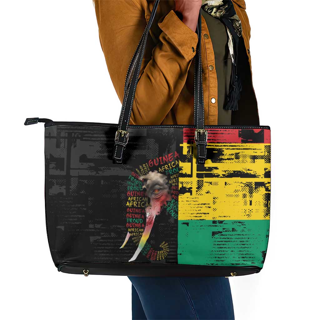 Guinea Leather Tote Bag Elephant Soul African
