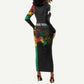 Personalized Guinea Long Sleeve Bodycon Dress Elephant Soul African