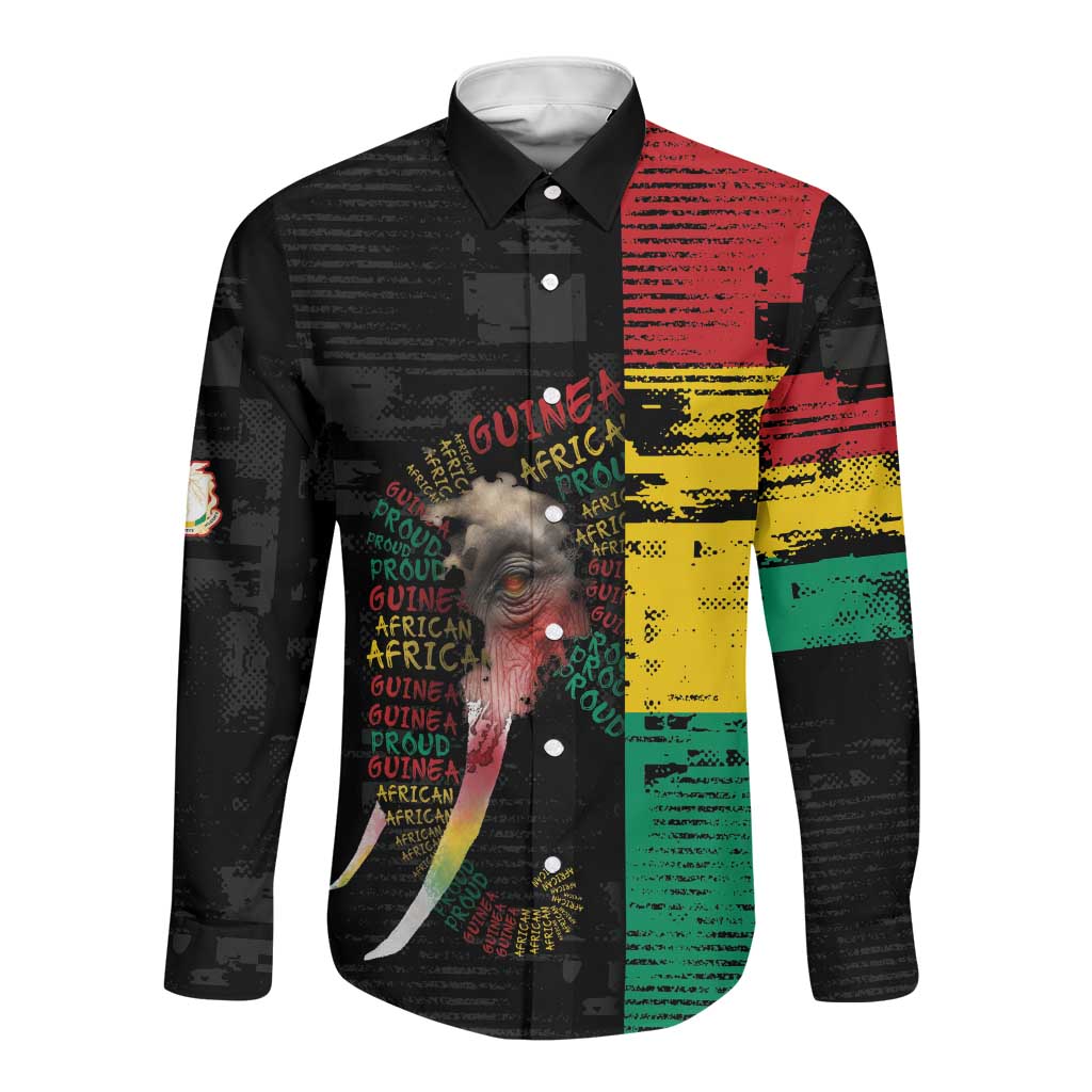 Personalized Guinea Long Sleeve Button Shirt Elephant Soul African