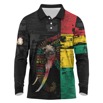 Personalized Guinea Long Sleeve Polo Shirt Elephant Soul African