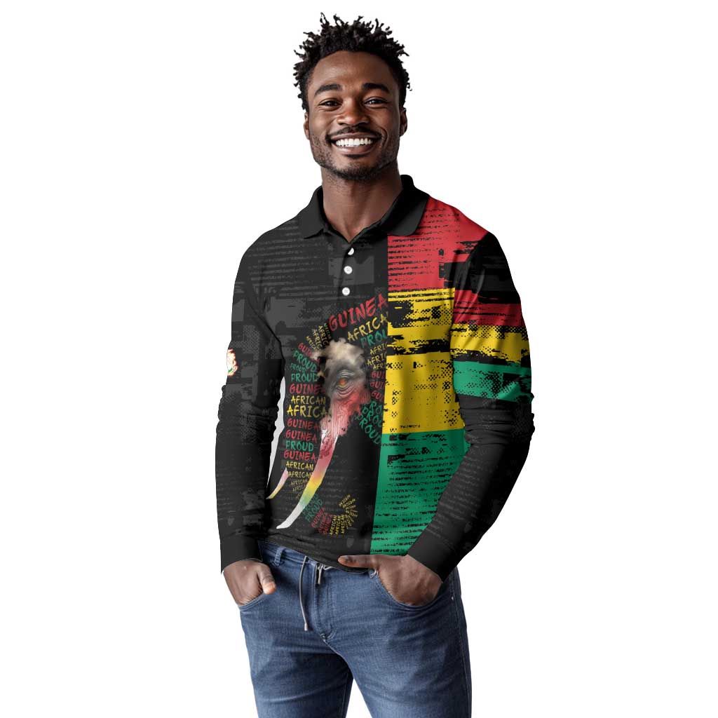 Personalized Guinea Long Sleeve Polo Shirt Elephant Soul African