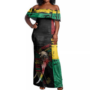 Personalized Guinea Off Shoulder Maxi Dress Elephant Soul African