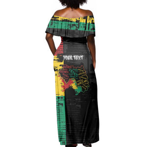 Personalized Guinea Off Shoulder Maxi Dress Elephant Soul African