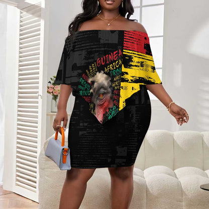 Personalized Guinea Off Shoulder Short Dress Elephant Soul African