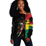 Personalized Guinea Off Shoulder Sweater Elephant Soul African