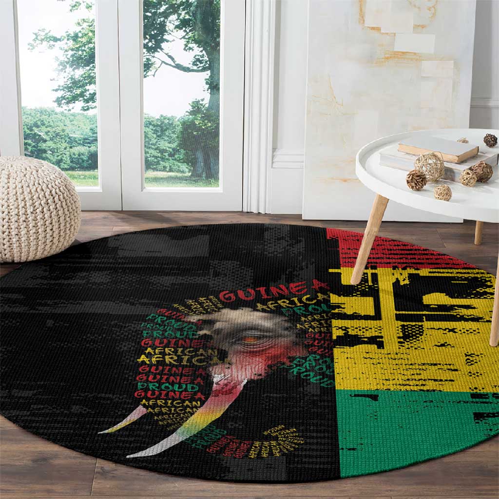 Guinea Round Carpet Elephant Soul African