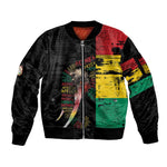 Personalized Guinea Sleeve Zip Bomber Jacket Elephant Soul African