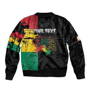 Personalized Guinea Sleeve Zip Bomber Jacket Elephant Soul African