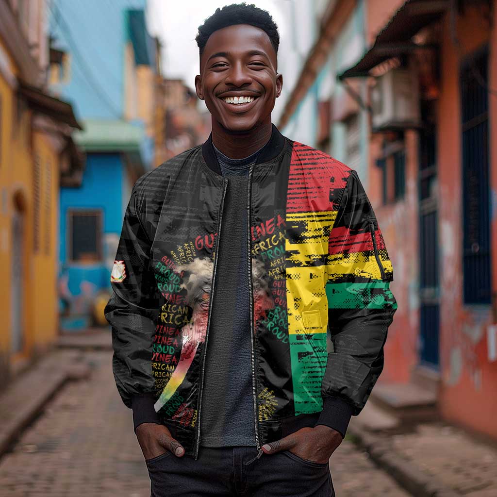 Personalized Guinea Sleeve Zip Bomber Jacket Elephant Soul African