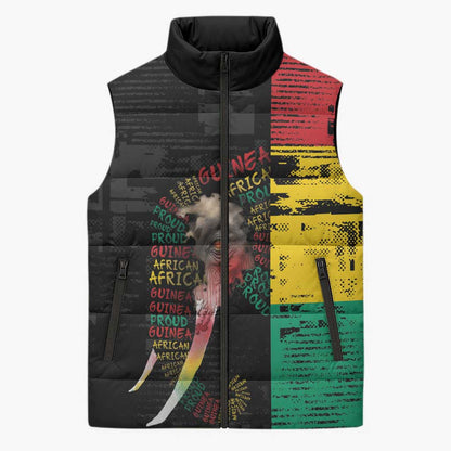 Personalized Guinea Sleeveless Puffer Jacket Elephant Soul African