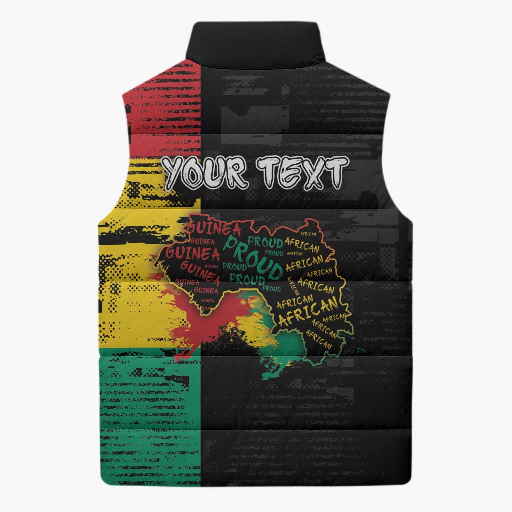 Personalized Guinea Sleeveless Puffer Jacket Elephant Soul African