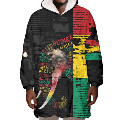 Personalized Guinea Wearable Blanket Hoodie Elephant Soul African