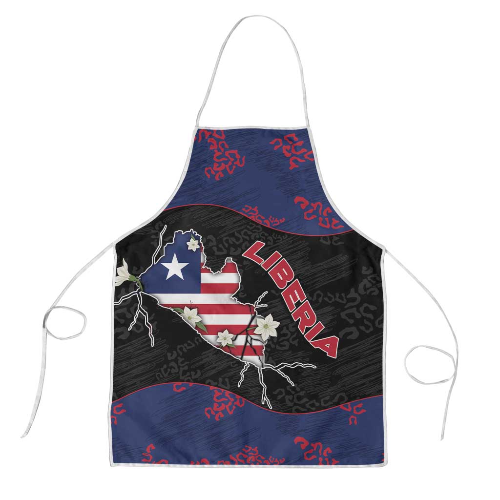 Liberia Apron Map With Pepper Flowers Scratch Texture