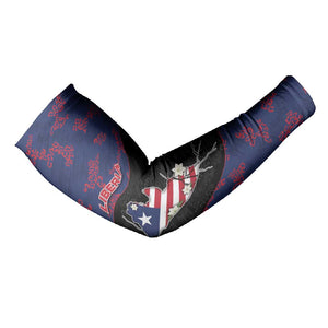 Personalized Liberia Arm Sleeves Map With Pepper Flowers Scratch Texture