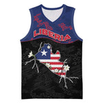 Personalized Liberia Basketball Jersey Map With Pepper Flowers Scratch Texture