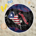 Liberia Beach Blanket Map With Pepper Flowers Scratch Texture