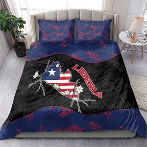 Liberia Bedding Set Map With Pepper Flowers Scratch Texture