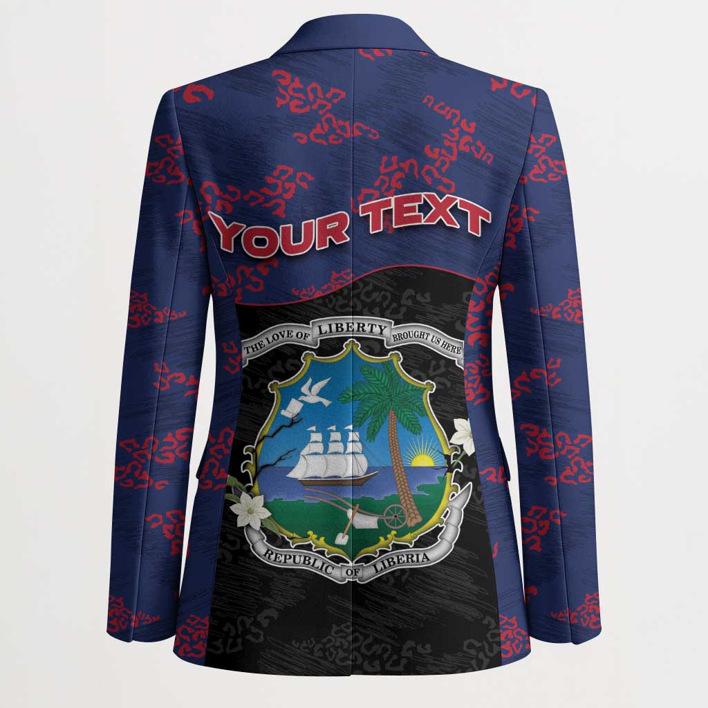 Personalized Liberia Blazer Map With Pepper Flowers Scratch Texture