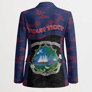 Personalized Liberia Blazer Map With Pepper Flowers Scratch Texture