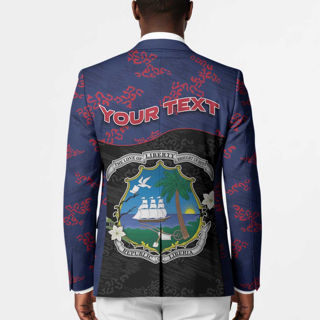 Personalized Liberia Blazer Map With Pepper Flowers Scratch Texture
