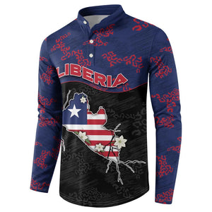 Personalized Liberia Button Sweatshirt Map With Pepper Flowers Scratch Texture