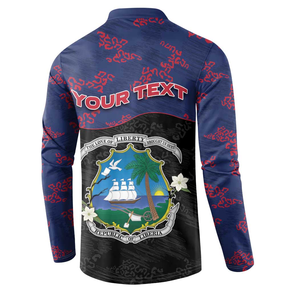 Personalized Liberia Button Sweatshirt Map With Pepper Flowers Scratch Texture