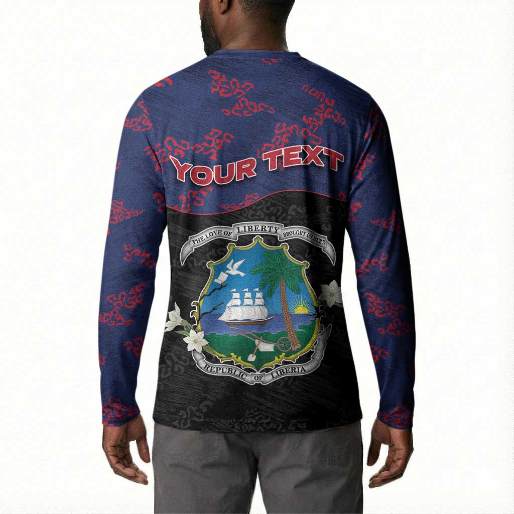 Personalized Liberia Button Sweatshirt Map With Pepper Flowers Scratch Texture