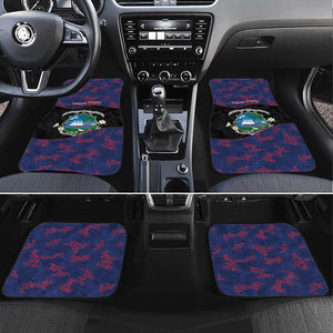 Personalized Liberia Car Mats Map With Pepper Flowers Scratch Texture