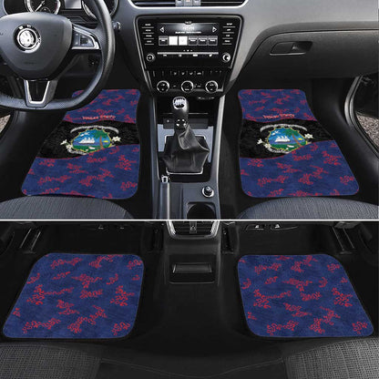 Personalized Liberia Car Mats Map With Pepper Flowers Scratch Texture