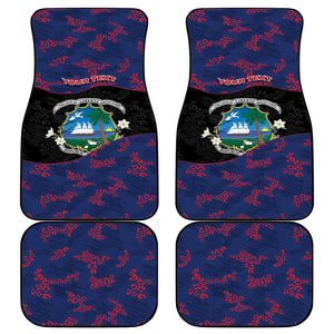 Personalized Liberia Car Mats Map With Pepper Flowers Scratch Texture