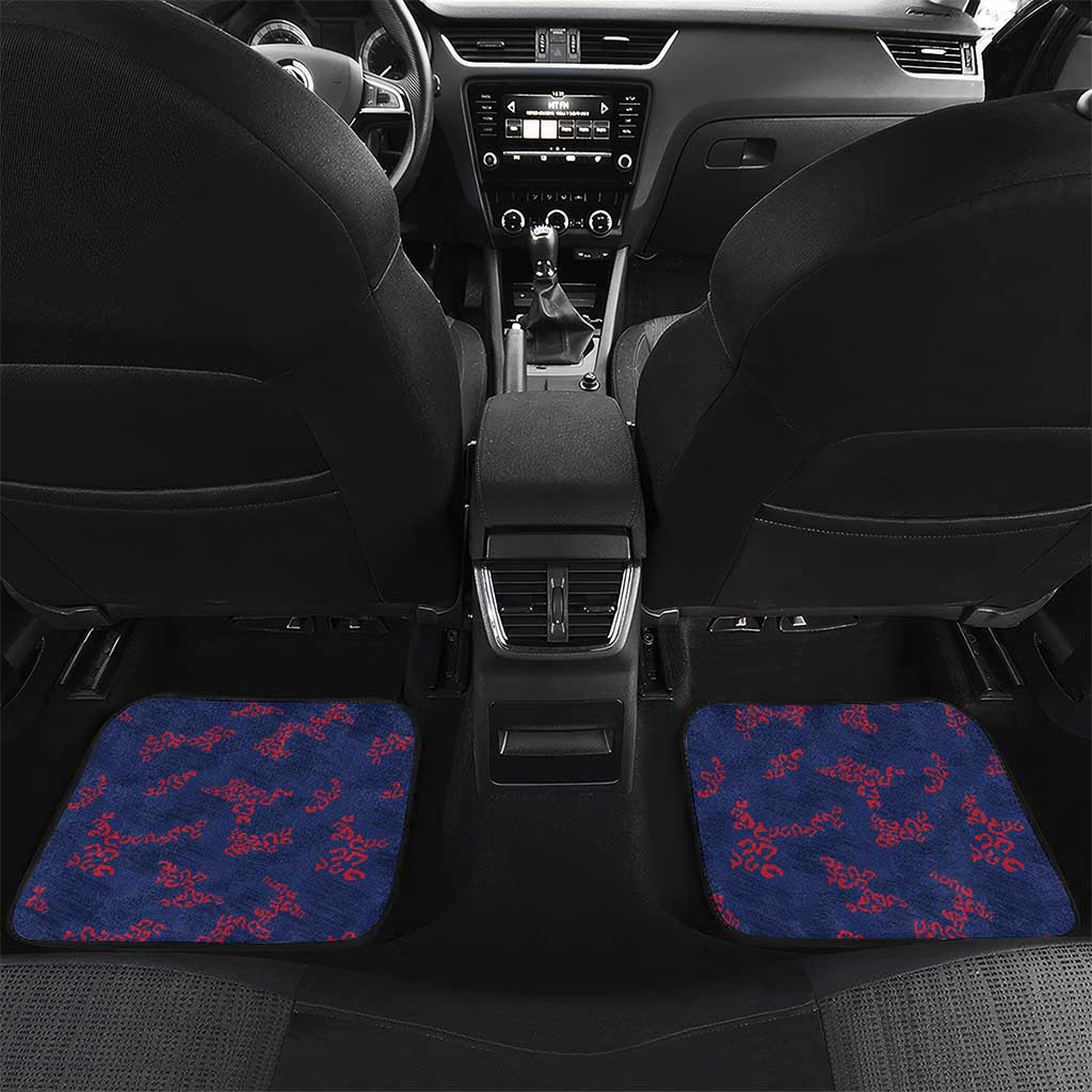 Personalized Liberia Car Mats Map With Pepper Flowers Scratch Texture