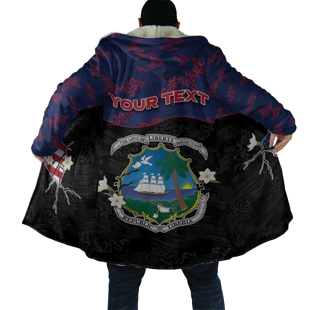 Personalized Liberia Cloak Map With Pepper Flowers Scratch Texture
