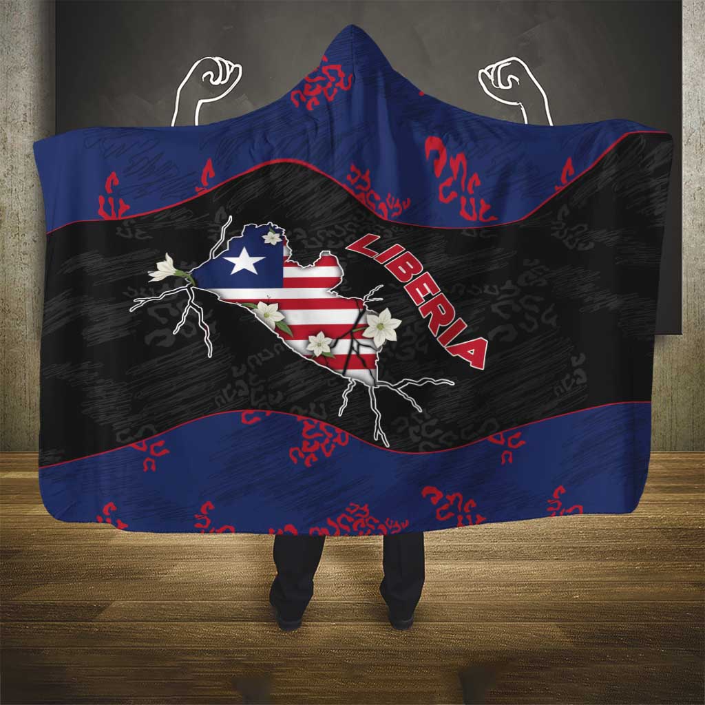 Liberia Hooded Blanket Map With Pepper Flowers Scratch Texture