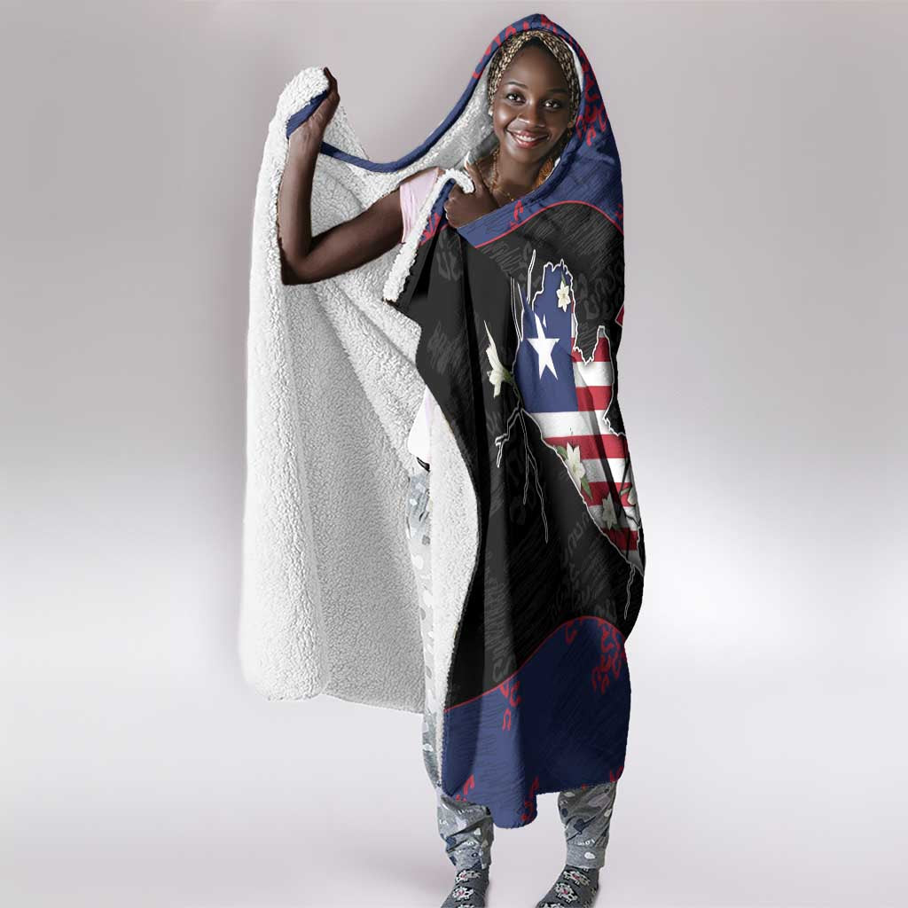 Liberia Hooded Blanket Map With Pepper Flowers Scratch Texture