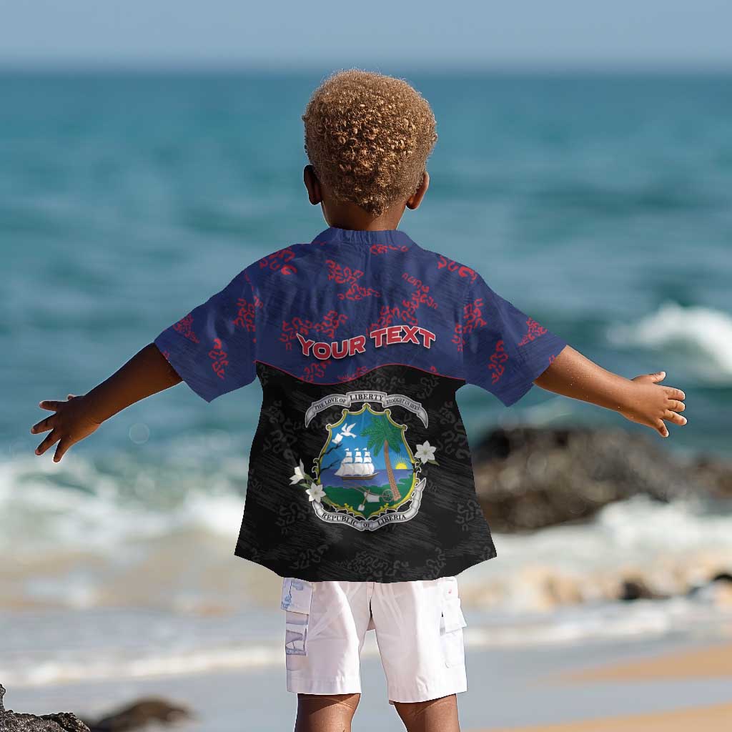 Personalized Liberia Kid Hawaiian Shirt Map With Pepper Flowers Scratch Texture