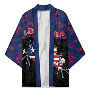 Personalized Liberia Kimono Map With Pepper Flowers Scratch Texture