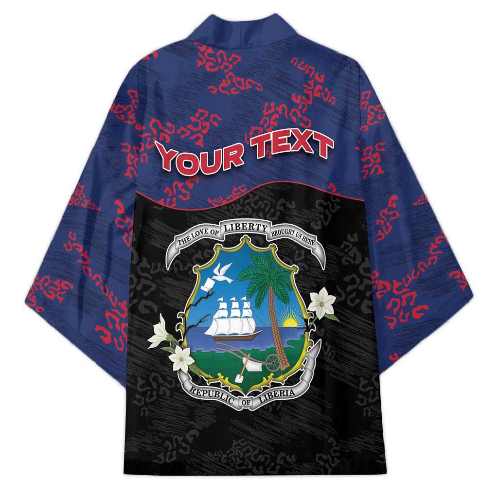 Personalized Liberia Kimono Map With Pepper Flowers Scratch Texture