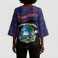 Personalized Liberia Kimono Sleeve Blouse Map With Pepper Flowers Scratch Texture