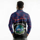 Personalized Liberia Long Sleeve Polo Shirt Map With Pepper Flowers Scratch Texture
