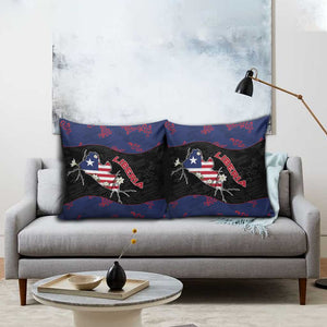 Liberia Pillow Cover Map With Pepper Flowers Scratch Texture