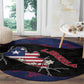 Liberia Round Carpet Map With Pepper Flowers Scratch Texture